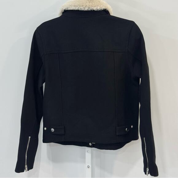 NWT Madewell Sherpa-Collar Asymmetric Zip-Front Jacket Wool Blend Medium NS383 - Picture 4 of 13